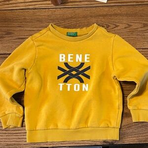 United Colors Of Benetton Toddler 3/4 Girls' Mustard Yellow Crewneck Sweatshirt